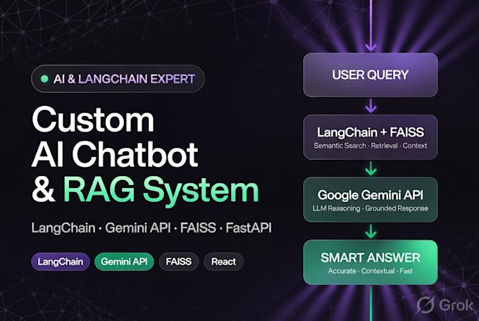 build a custom ai chatbot or rag system using langchain and gemini API