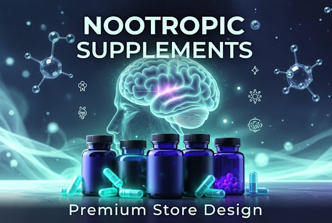 design premium nootropics store for cognitive supplement shopify store brands