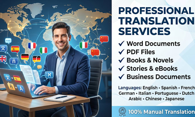 translate documents, books, stories, novels and pdf professionally