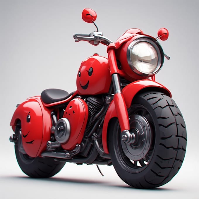 draw cartoon motorcycle illustration from your image