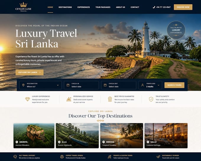 build a luxury travel and tourism websites
