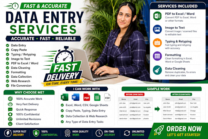 provide data entry and formatting