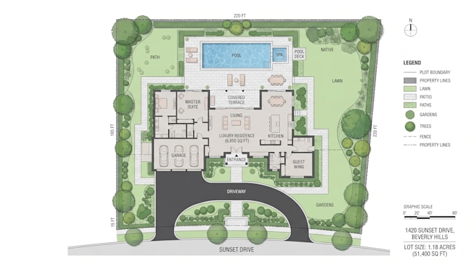 design site plan, master plan, real estate map, property map and plot map