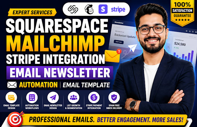 setup squarespace mailchimp stripe email newsletter automation email template