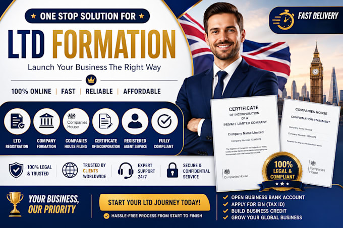 assist with llc ltd formation and ecommerce account setup