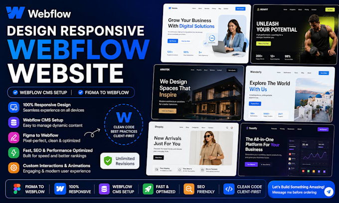 design responsive webflow website webflow cms setup, convert figma to webflow