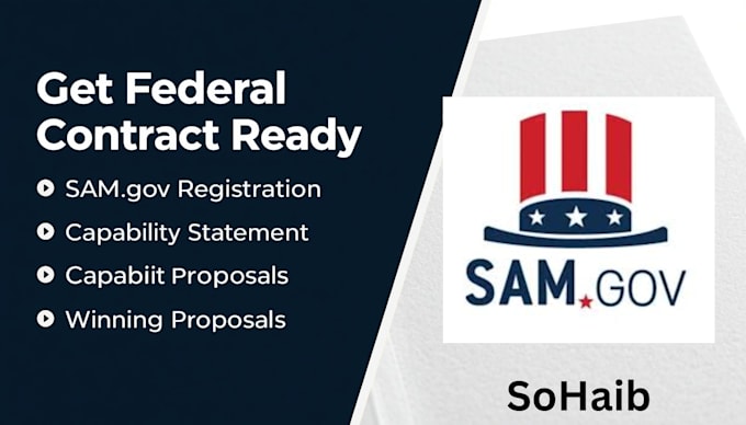 write a sam gov registration, capability statement, and federal proposal for you
