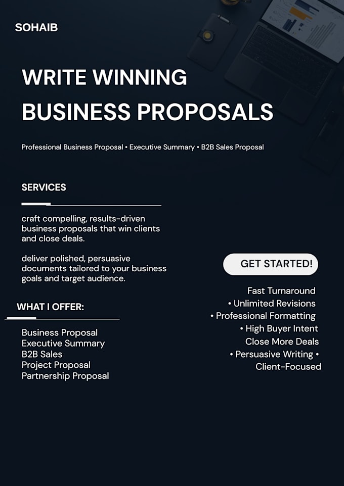 write a professional business proposal, executive summary, sales proposal