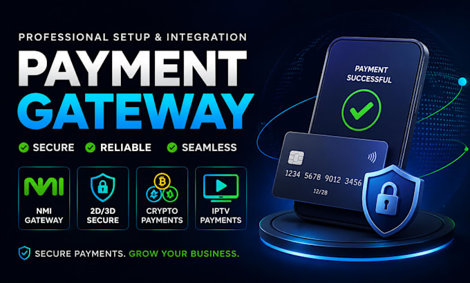 setup nmi 2d 3d payment gateway, crypto payment processor, iptv payment gateway
