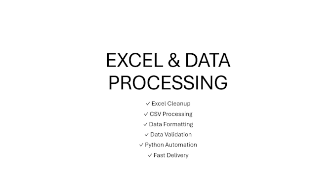 clean, process and organize your excel or CSV data