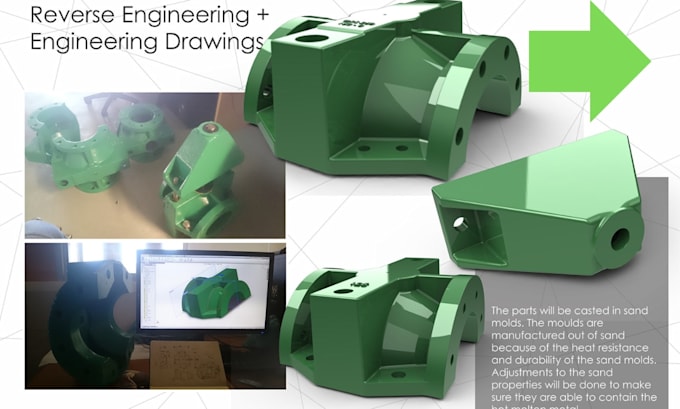 reverse engineer mechanical parts from scan, stl, obj and image to cad
