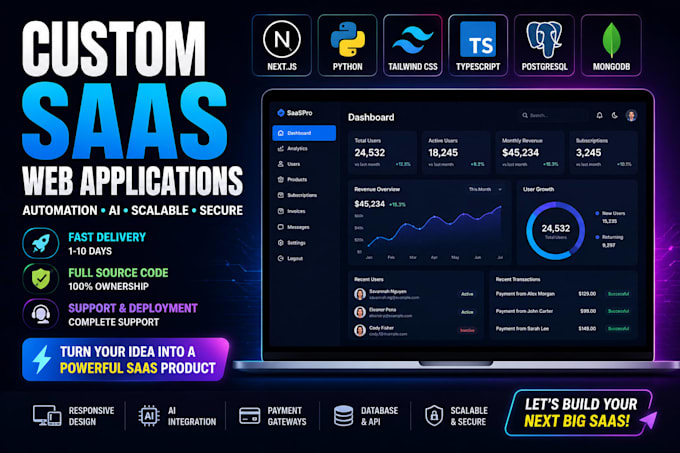 build custom saas web application or automation system for your business