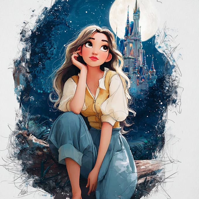 create a beautiful disney style portrait
