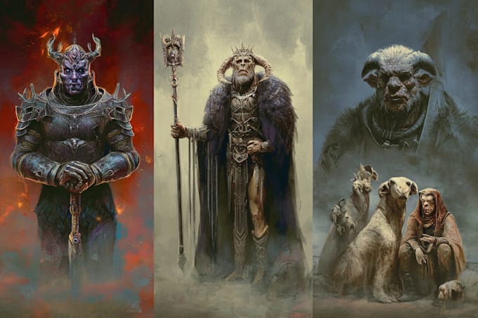 draw your dnd, fantasy character illustrations or concept art