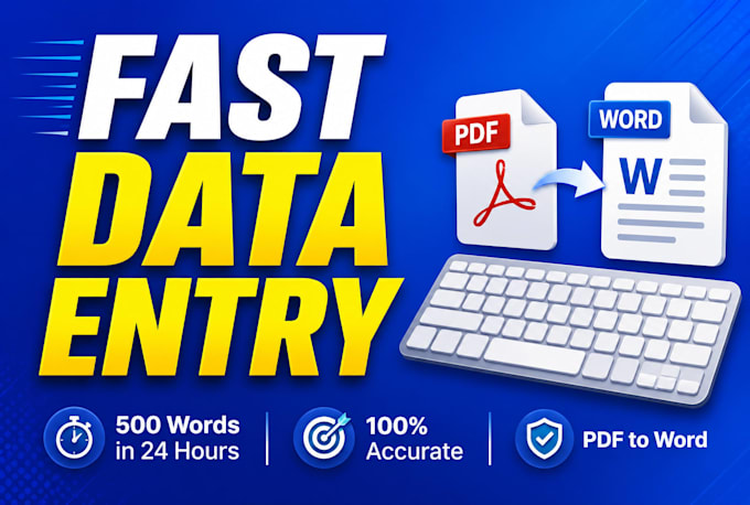 fast typing data entry and PDF conversion