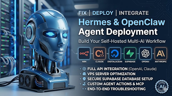 fix deploy openclaw hermes agent n8n claude code multi ai agent vps api supabase
