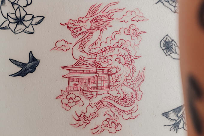 draw an oriental japanese tattoo