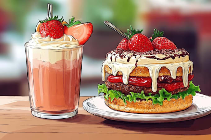 do digital food and drink illustration