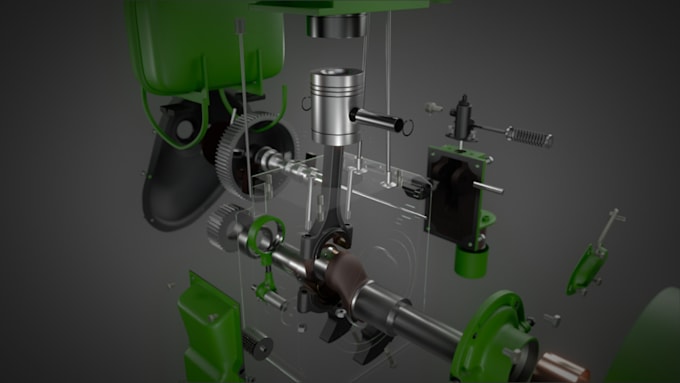 create cinematic 3d industrial and mechanical animations