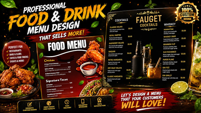 design creative awesome restaurant food menu
