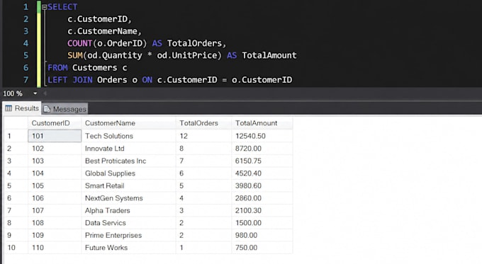 write sql queries, database reports and optimize databases