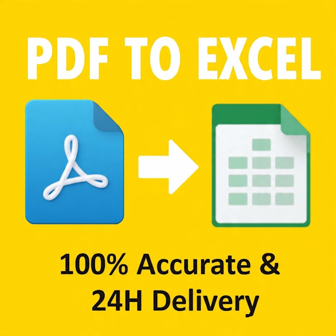 convert PDF to excel accurately in 24h
