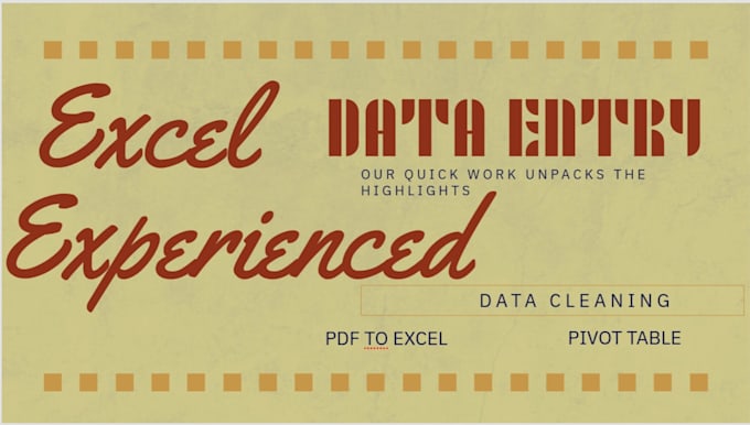do ms excel data entry specialist