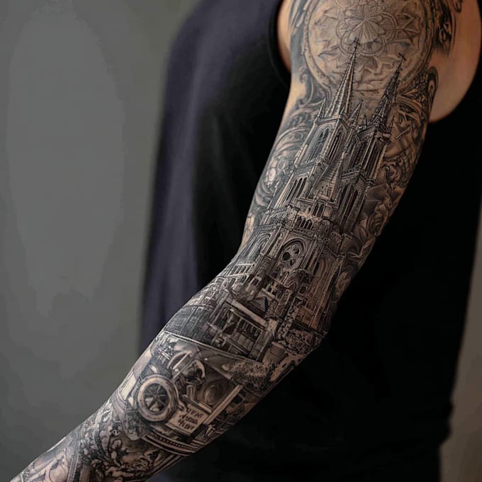 create a beautiful tattoo sleeve art