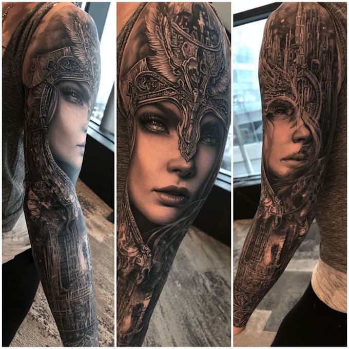 draw a attractive tattoo sleeve art