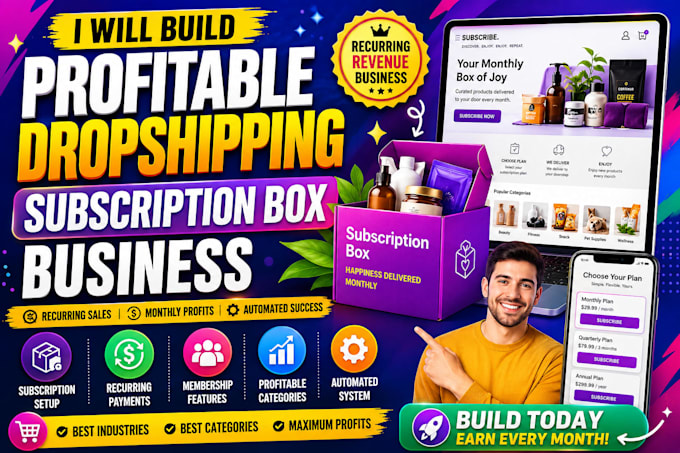 develop profitable membership subscription box ecommerce website sales