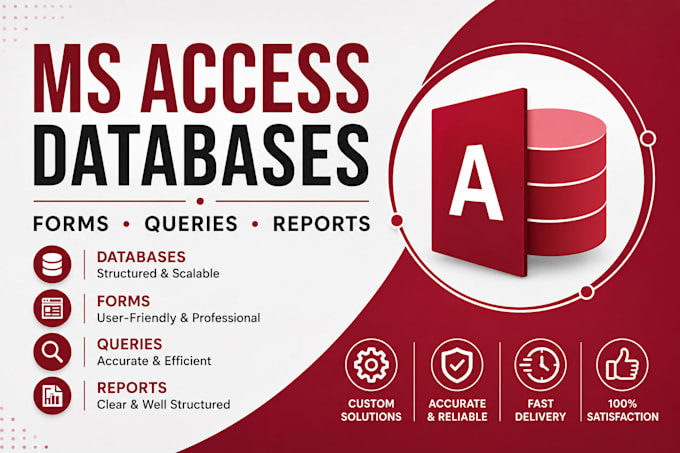 create, redesign ms access databases, forms, queries and reports