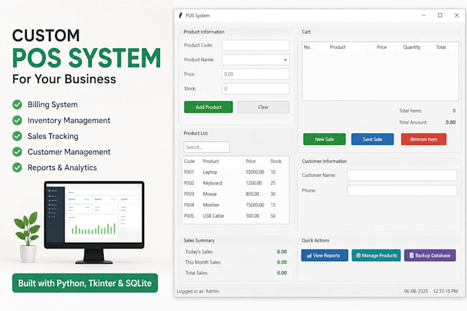 develop custom pos system and inventory management software