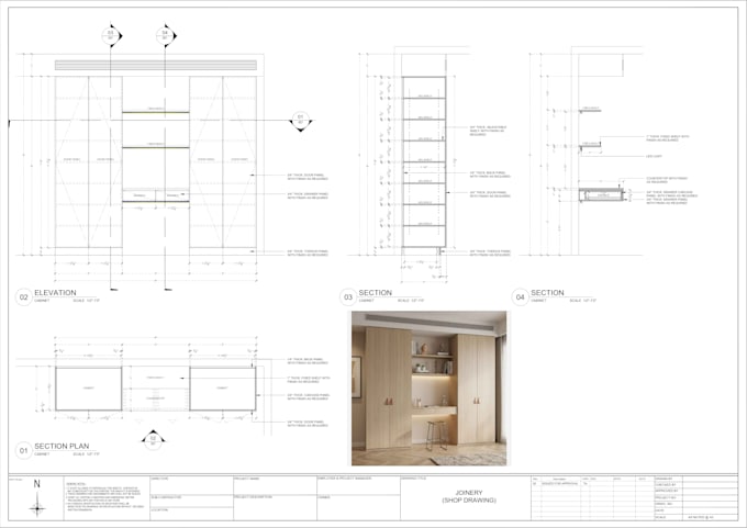 do custom millwork and casework shop drawings