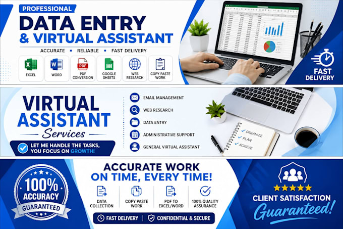 provide data entry and virtual assitant services