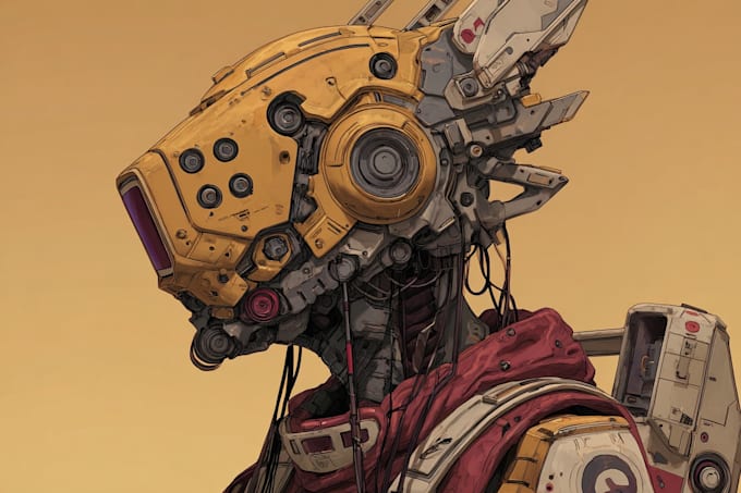 draw mecha robot character design