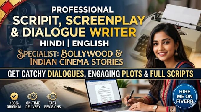write professional bollywood scripts and screenplays