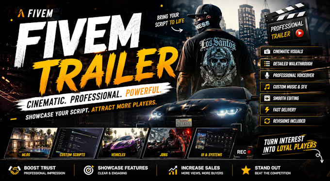 deliver a premade fivem trailer, intro, loading screen instantly using rockstar