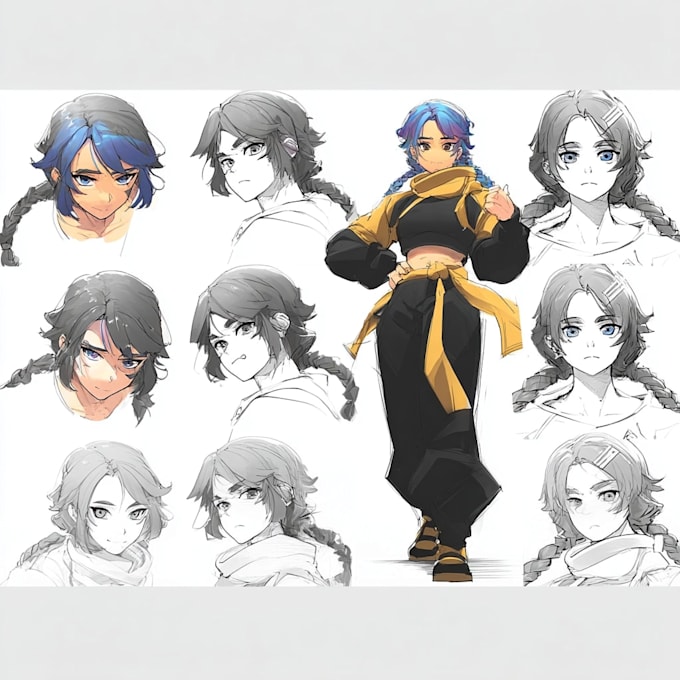 draw anime character turnaround sheet