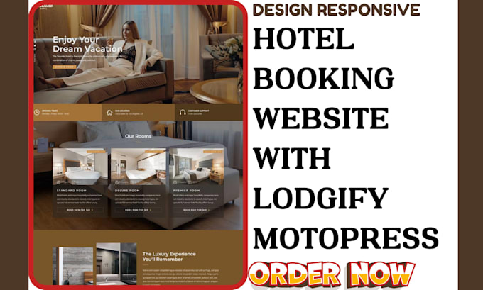 design hotel booking website with motopress lodgify integration