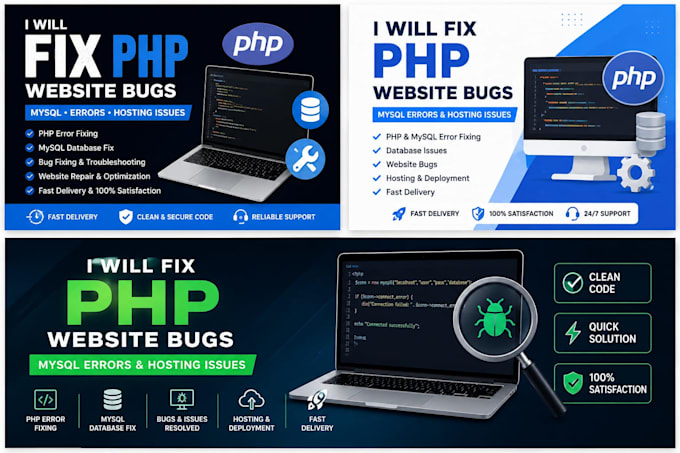 fix PHP website bugs, mysql database errors and hosting issues