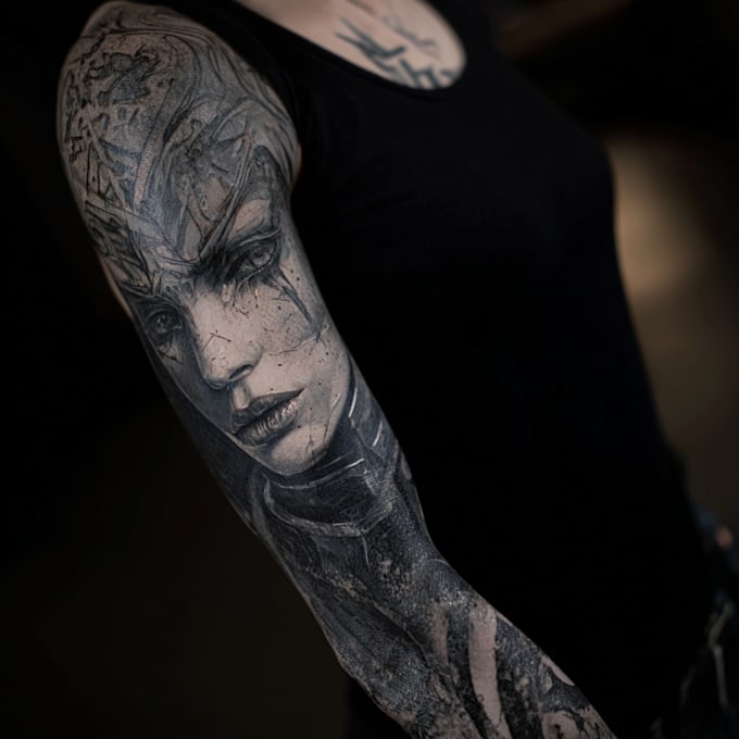 draw an awesome tattoo sleeve art