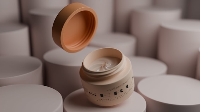 create 3d cosmetics product modeling and animation
