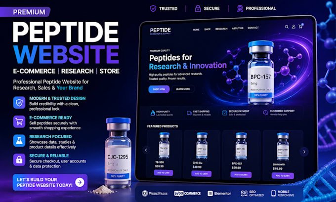 peptide website ecommerce peptide website peptide research website peptide store