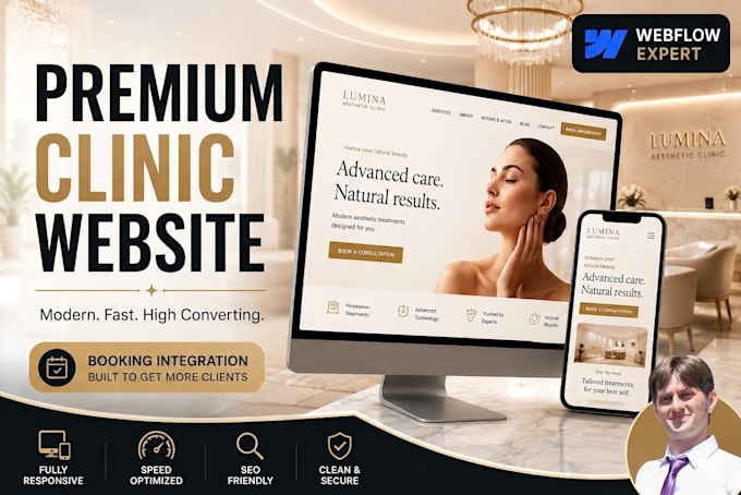 design a webflow website for your clinic, med spa or beauty salon