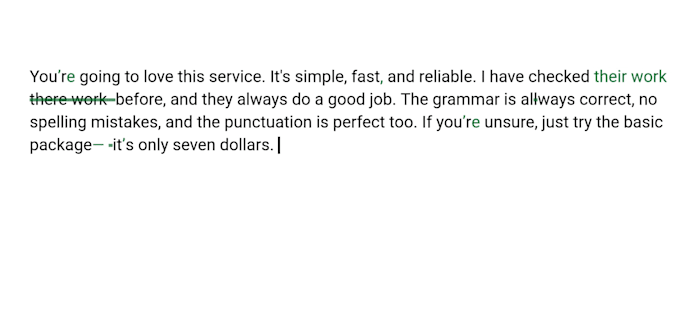 proofread your document for typos and punctuation errors