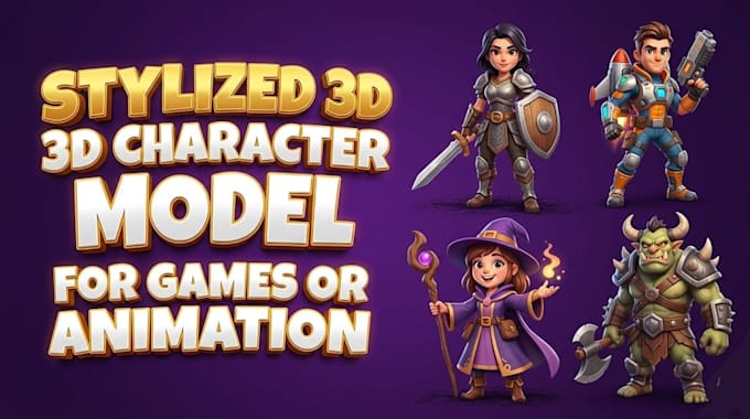 create a stylized 3d character model for games or animation