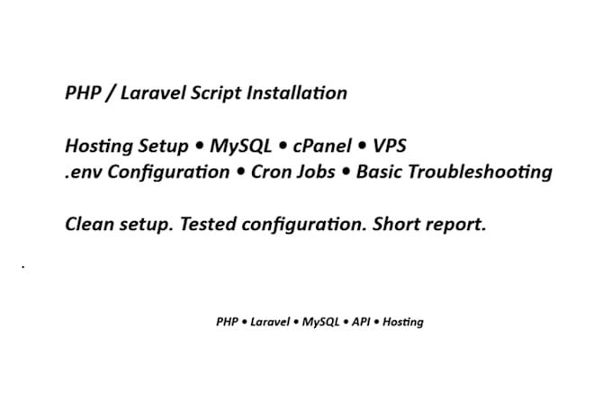 install and configure your PHP laravel script on hosting