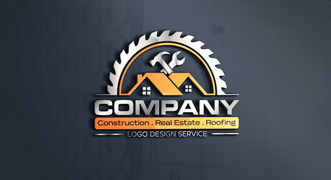 design real estate, roofing, construction logo