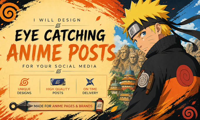 design custom anime posts for instagram and facebook