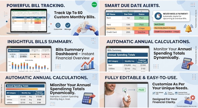created a monthly bill tracker in excel